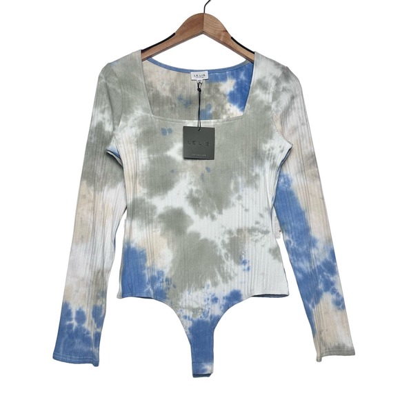 Le Lis | Women | Tie Dye Ribbed Texture Crotch Snap Body Suit | Large - Picture 2 of 10